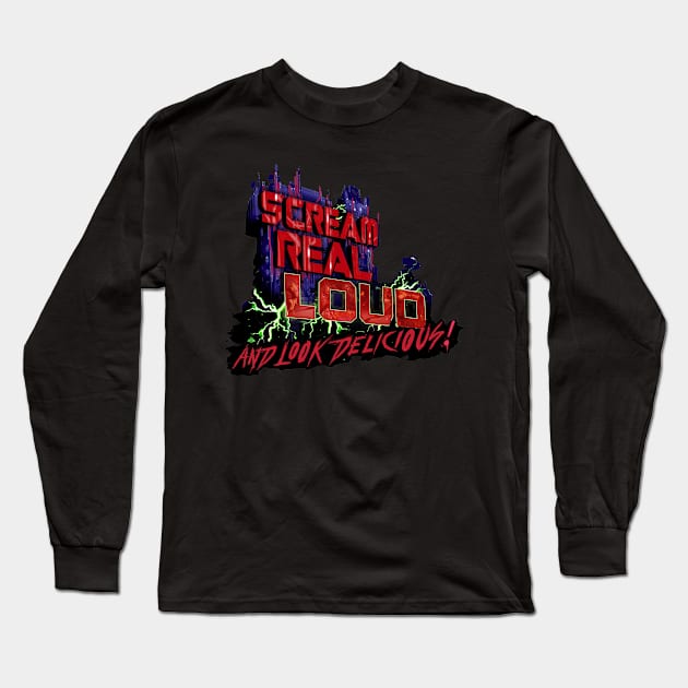 Monsters After Dark - Scream Real Loud! Long Sleeve T-Shirt by SkprNck